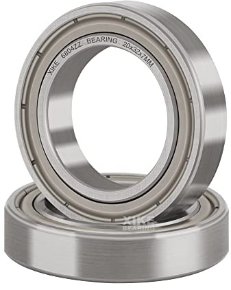 XiKe 2 Stück 6804ZZ Kugellager 20x32x7mm Metall-Doppeldichtung | 100Cr6 Chromstahl · ABEC-3 (P6) · werksgeschmiert · für trockene Umgebungen · Kostengünstig · geräuscharmer Betrieb