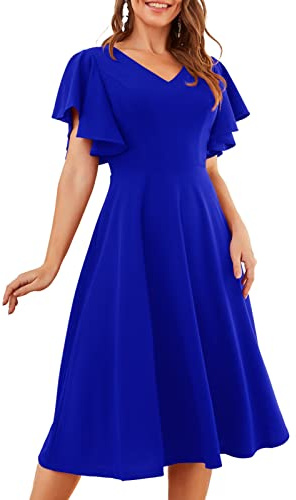Bridesmay Cocktail Dresses for Women Swing Vintage Casual Tea Dresses for Prom/Church/Party/Graduation/Homecoming/Wedding Guest RoyalBlue M