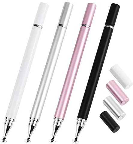4 Stück Eingabestift Disc Touch Pen, Tablet Stift and Ballpoint Pen 2 in 1, Universal Eingabestift für alle Tablets/Smartphone, Kompatibel mit Samsung/iPad/Android/IOS