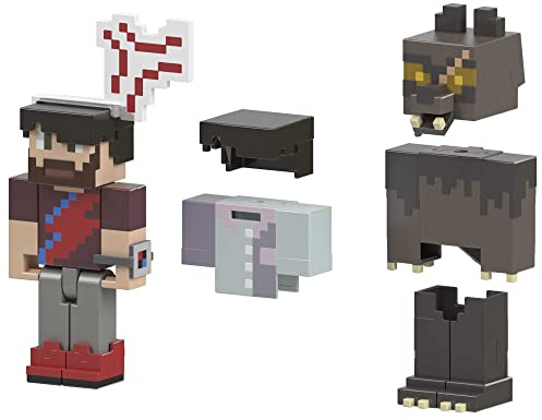 Mattel MINECRAFT Creator Series - Camp Enderwood-Kryptid Actionfigur mit 2 Zubehörsets für individuelle Gestaltung, inklusive 2 DLC-Codes, für Kinder ab 3 Jahren, HNW10