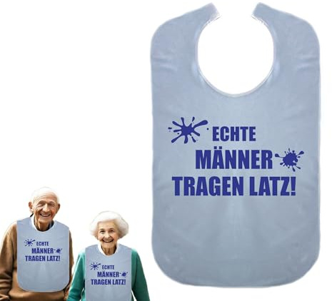 Cre9tive Echte Männer tragen Latz - Geschenk zur Rente - Lustiges Lätzchen für Erwachsene Ess-Schürze Essschürze Kleidungsschutz wasserdicht ID: 038