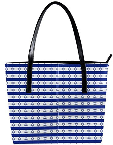 Schultertasche, leicht, lässig, Schultasche, Lehrertasche, Handtasche, Geldbörse, grafisches Muster, Stern, blaue Streifen, Mehrfarbig