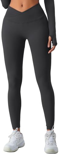 YICHEN Kvinnor rumplyft leggings scrunch sömlös hög midja yogabyxor magkontroll gym sport leggings, Svart, M