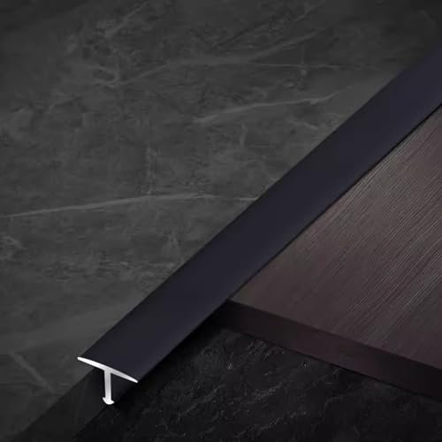 Übergangsprofil Abdeckleisten Schwarzer Bodenkanten-Zierstreifen für Holz-Vinyl-Laminatböden, Übergangsschwelle Aus Aluminiumlegierung, Einschnürungsstreifen für Den Innen- und Außenbereich ( Size : 1