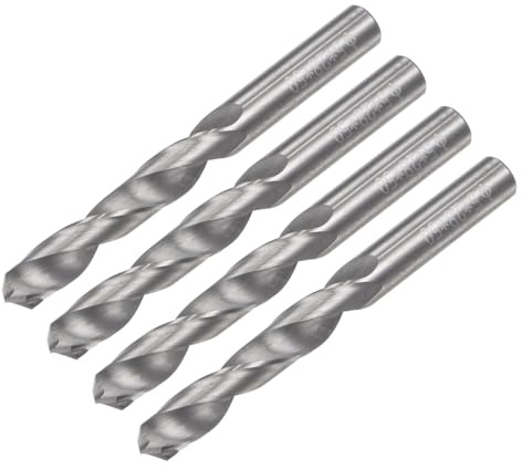 sourcing map Brocas de carburo sólido, 5 mm, C2/K20, de carburo de tungsteno, broca Jobber, herramienta de perforación de vástago recto para acero inoxidable, aluminio, hierro, metal, plástico, 4