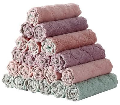 GUYANA Scrub Mommy 10 Piezas, paños de Cocina for el hogar, Toallas de Limpieza, paños de Limpieza Bayetas (Color : A, Size : 15X25cm)