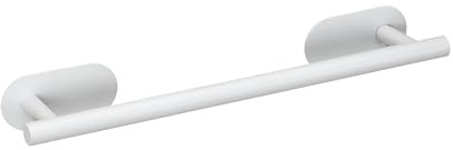 WENKO Turbo-Loc® - Toallero de Barra de baño (40 cm, Acero Inoxidable, 40 x 4,5 x 7 cm), Color Blanco Mate