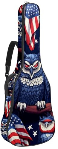 Custodia per chitarra acustica, custodia impermeabile per chitarra da 40/41/42 pollici con tasche multiple, animali bandiera americana, Multicolore, 42.9x16.9x4.7 in, Borsa per chitarra
