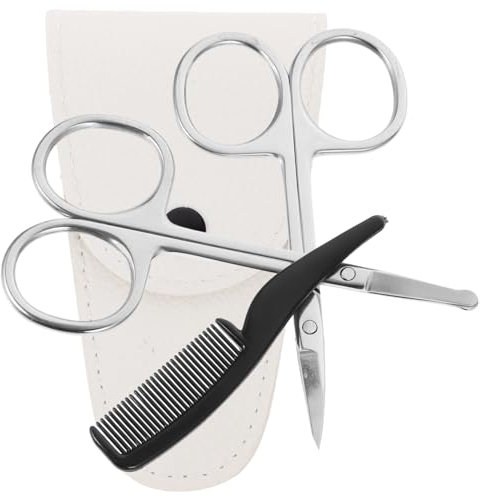MERRYHAPY 4-teiliges Bartscheren-set Edelstahl Präzisionsschere Nasenhaarschneider Barttrimmschere Beauty-pflegeset