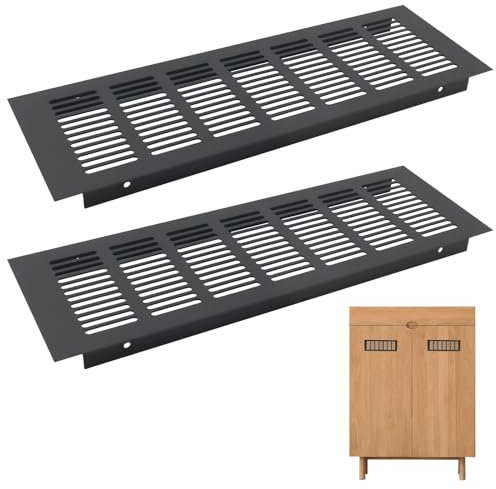 LDBKLGHJ Rejilla de Ventilación Negra – Rejillas de Ventilación Motorizadas para Aire Acondicionado, Ventilador de Nevera Autocaravana, Rejillas de Ventilación Rectangulares, para Chimenea y Horno