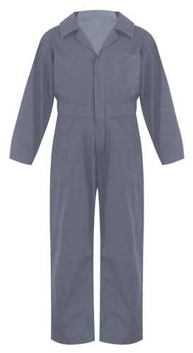 Yruioon Kinder Arbeitsoverall Jungen Langarm Overall Jumpsuit mit Reißverschluss Schutzanzug Arbeitskombi Maleranzug Mechaniker Arbeitskleidung