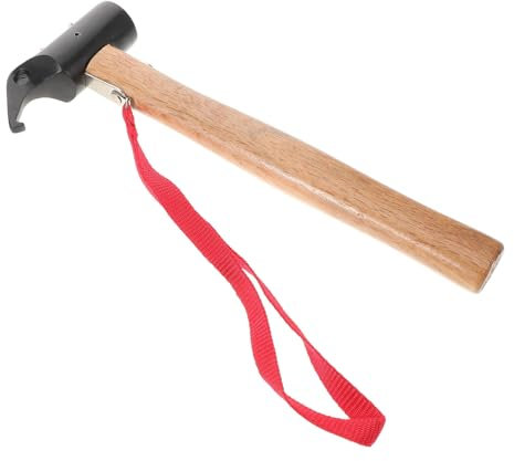 DINHEAROM Campinghammer Holzgriff Leicht Und Robust Zelt-Hammer Mit Eisenkopf Vielseitig Einsetzbar Für Zeltheringe Und Outdoor-aktivitäten Inklusive Tragetasche Für Einfache Mitnahme