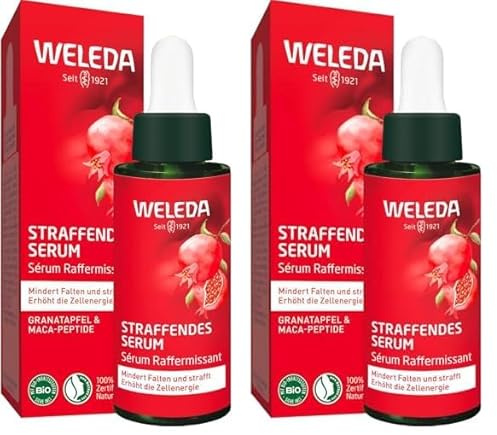 WELEDA Bio Straffendes Serum - Naturkosmetik Natural Anti Aging Gesicht Pflegekonzentrat mit Granatapfelsamenöl & Maca-Peptiden. Gesichtsserum mindert Falten, spendet Feuchtigkeit & strafft (1x 30ml)