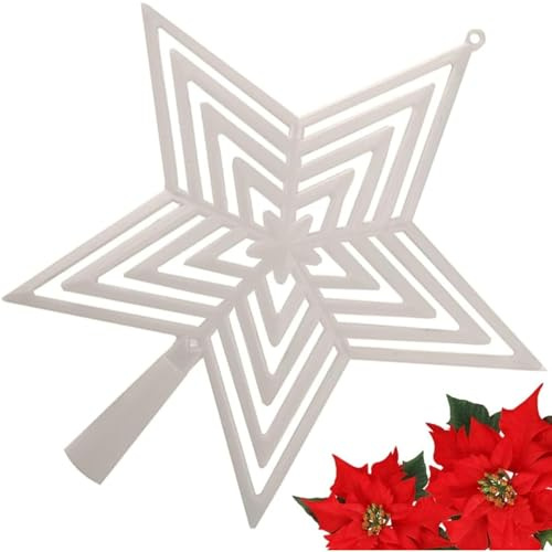 PARENCE.- Étoile de Sapin de Noël Blanche – Décoration de Sommet Durable en Plastique