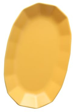Mipcase Assiette Poisson Céramique Jaune pour Fruits et Apéritifs Plateau de Service Polyvalent pour Repas Maison et Restaurant
