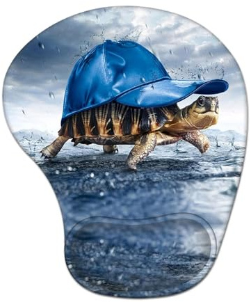 ELLENNE Tappetino Mouse Gel Mousepad Poggiapolso C11-Tartaruga Avventurosa | Tappetino con cuscino in Gel per Mouse | Ergonomico con Poggiapolso| Comodo, Antiscivolo e lavabile | Mousepad