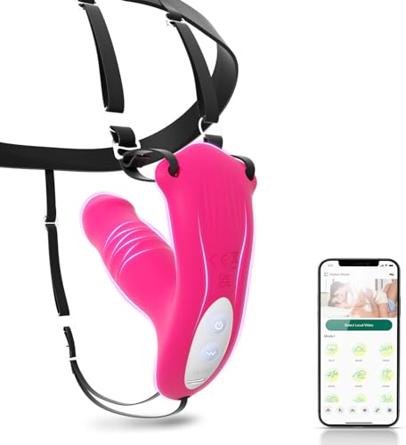 HXLXW Tragbarer Stoß-Vibrator für Frauen – Wearable Dildo mit Stoßfunktion, App & Remote Control Vibrator, Analvibrator & G-Punkt Vibration für Frauen, Sex Toy für Paare & Single Sex