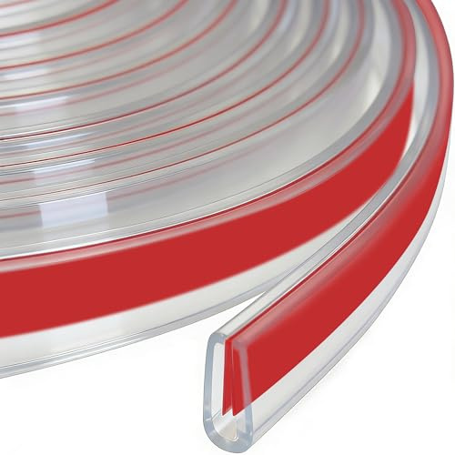 Rusoz Gummi Kantenschutz U Profil Kunststoff, Passform 5-7 mm Kantenschutz für Bleche Flexibler Selbstklebender Autotür Kantenschutz(Transparent, 3m)