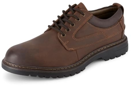 Dockers Warden Mens Oxford Shoes Comfortable Leather Shoes for Men with Stain Defender, Red Brown, 10.5