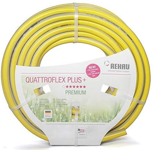 REHAU Gartenschlauch QUATTROFLEX Plus+ 1 Zoll 50m: ökologisch unbedenklich, extrem druckfest, gelb
