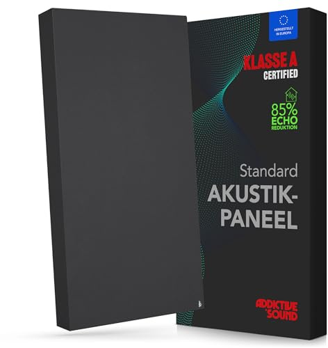 Addictive Sound Schallabsorber Standard 100x50x11 cm, Klasse A, Graphit | Studioqualität-Akustikpaneel mit Akustikwolle, EU-produziert, Montageset für Wand und Decke