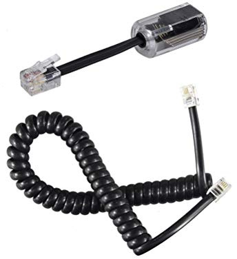 YIENFBEV Telephone Handset Cord Detangler 1 Set, 1 Pack 360 Degree Rotating/Anti-Tangle Landline Cable and 1 Pack Telephone Handset Cord 7.5 Foot Uncoiled (1.2 Foot Coiled)