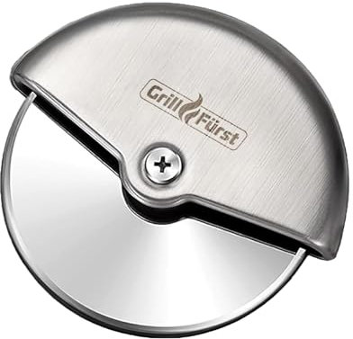 Grillfürst Pizzaschneider Edelstahl - Pizzaroller mit kompaktem Haltegriff, kleines Pizzarad zum komfortablen Schneiden, Pizza Cutter mit Ø 10 cm