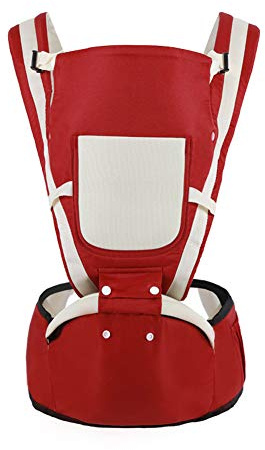 Asiento De Bebé Transpirable De Verano Taburete De Cintura Taburete De Hombro Portabebés Multifunción Con Artefacto De Bebé Cinturón De Doble Uso Delantero Y Trasero (rojo)