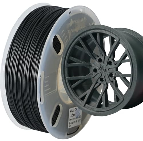PRILINE Carbon Fiber ASA 3D Printer Filament, UV and Weather Resistant Filament, 1.75mm 1kg Spool,Black
