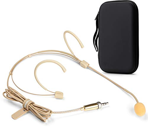 Sujeetec Premium Dual Earhook Face Microphone, 3.5mm Screw Lock Plug for Sennheiser Wireless System, Wired, Microphone