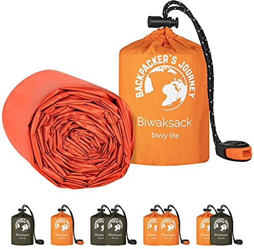 NEU: Backpacker's Journey Biwaksack, ultraleichter und wasserdichter Notfallschlafsack. Ideal für Camping, Wandern und Abenteuer