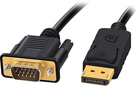 Bolwins H17S DisplayPort auf VGA Kabel, 1,8 m, Unidirektional, 1080P DP auf VGA Konverterkabel, DP Stecker auf VGA Stecker, Vergoldete Kontakte für Laptop, PC, Monitor