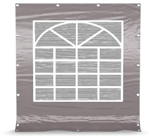 DAS COMPANY Seitenwand PE 2x2m 4 Stck. Wand mit Fenster PE 240g/m² Grau - Pavillon - Plane Wasserdicht - Zeltgarage - Faltpavillon - Gartenpavillon - Lagerzelt - Gartenzelt - Pavillon - Gartenhaus