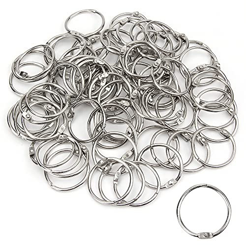 100 Stück Bücher Ringe 30mm Binder Ring Loseblatt Verbinder Ringe Buchringe Heftringe Metall Lose Blatt Buch Ringe für Tagebuch Karteikarten Schlüsselringe Scrapbook Album Handwerk Fotoalbum Memo