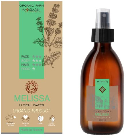 Bio-Melissenblütenwasser Melissa Hydrolat Gesichtswasser, natürliche Feuchtigkeitspflege, Naturkosmetik, Lufterfrischer, feuchtigkeitsspendendes Gesichtswasser - 250 ml