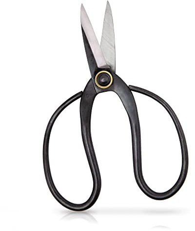 HappySeed Scharfe Bonsai Schere aus Stahl - Traditionelles Bonsai Werkzeug für eine professionelle Bonsai-Zucht - ideal für Knospen, Blätter & Äste