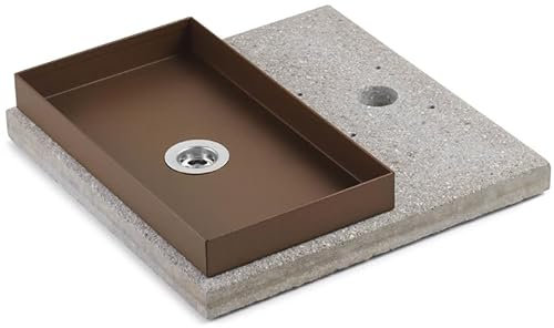 Bel-fer Boden mit Schale für Brunnen mit großem Zwinge 40 x 40 x 5 cm aus Beton 42/BSE/5 grün oder Rost (Rost)