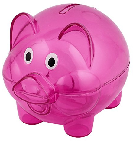 Ruilogod Natale regalo maiale sagomato risparmio di monete pot monete porcellino salvadanaio chiaro fucsia