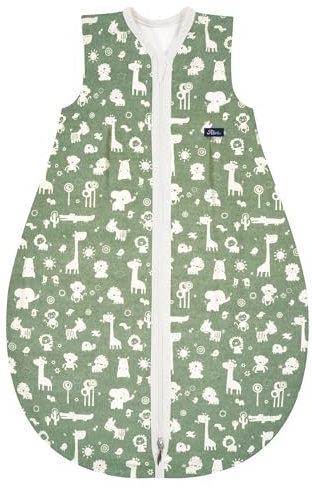 Alvi Schlafsack Baby Mäxchen Light,Kinder-Schlafsack ärmellos, Sommerschlafsack, Außensack (Granite Animals, 100 cm)
