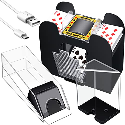 Aoriher Set di giochi per blackjack con 6 mazze, shuffler, 6 mazze, scarpe da blackjack e 6 vassoi per scarto per carte Texas Hold'em Family Home Poker