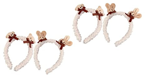 VALICLUD 4 Stück Stirnband Stirnbänder Für Zootiere Weihnachts-haarspangen Hasen-kuscheltiere Halloween-party Cosplay Haarschmuck Plüsch Haarband Flauschige Mädchen Skelett Lammwolle Spinne