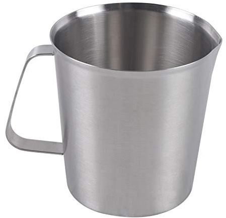 Edelstahl Messbecher 1L Milchkännchen aus Edelstahl 1000 Millilitres Küche Kochen Messen Becher Mit Griff Und Maßeinheiten