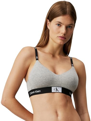Calvin Klein Damen BH Bralette Light Lined Weich vorgeformte Cups, Grau (Grey Heather), M