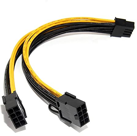 iHaospace CPU 8 Pin Male to Dual PCIe 8 Pin Female Adapter for NVIDIA Tesla K80 M40 M60 P40 P100 V100 A6000, Graphics Card Power Cable PSU to GPU Adapter Cable 10CM
