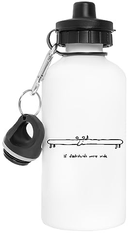 Suzetee If Dachshunds Were Wide Bouteille D'eau En Acier Inoxydable De Flacon Réutilisable Blanc