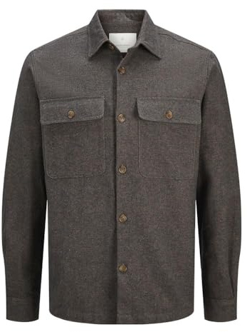 Jack&Jones JPRRAYMOND Melange Solid - Camicia da Uomo, Taglia M, Colore: Nero, Nero Ardesia, vestibilità Comoda, M