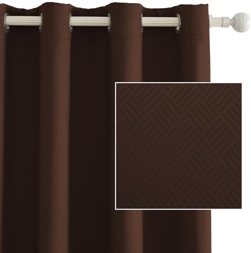 Ystyle Verdunklungsvorhänge 2er Set, Thermovorhang Gegen mit Ösen, 140x260 cm, Modern Gardinen Abdunkelnde Vorhänge Wohnzimmer Schlafzimmer, Schallschutz Vorhang, Caffè