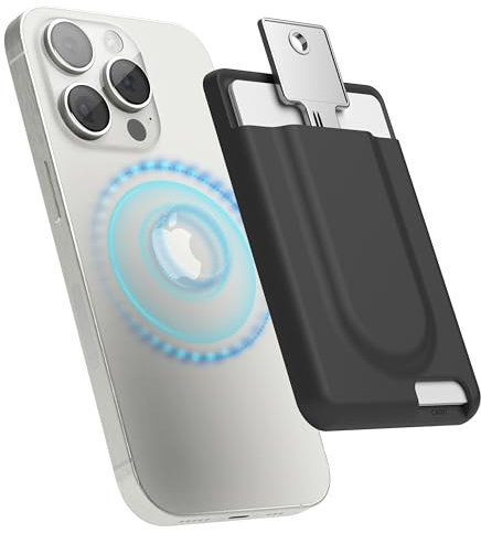 elago Key Magnetische Kartenhalter für 2 Karten, Kompatibel mit MagSafe,Kompatibel mit iPhone 17/16/15/14/13/12 Serie – Wallet, Sichere Handy Geldbörse, Langlebiges Silikon (Schwarz)