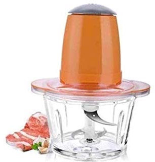DSSWTP Vegetable Chopper Modern Electric Food Processor Meat Grinder And Food Chopper With 2 Titanium Coating Blades Glass Bowl Blender Grinder For Meat, Vegetables, Fruits And Nuts, Fast Slo
