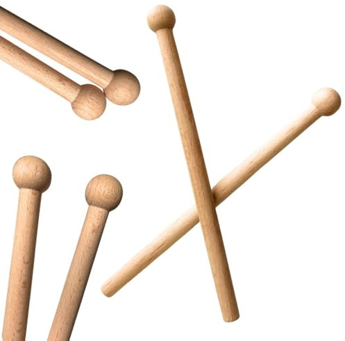 2 Glockenspiel-Schlägel – Einteilige, sichere Holzschlägel – Ersatz-Set für Glockenspiele, Musikinstrument-Zubehör aus FSC®-zertifiziertem Buchenholz, universell einsetzbar, 2 Stück